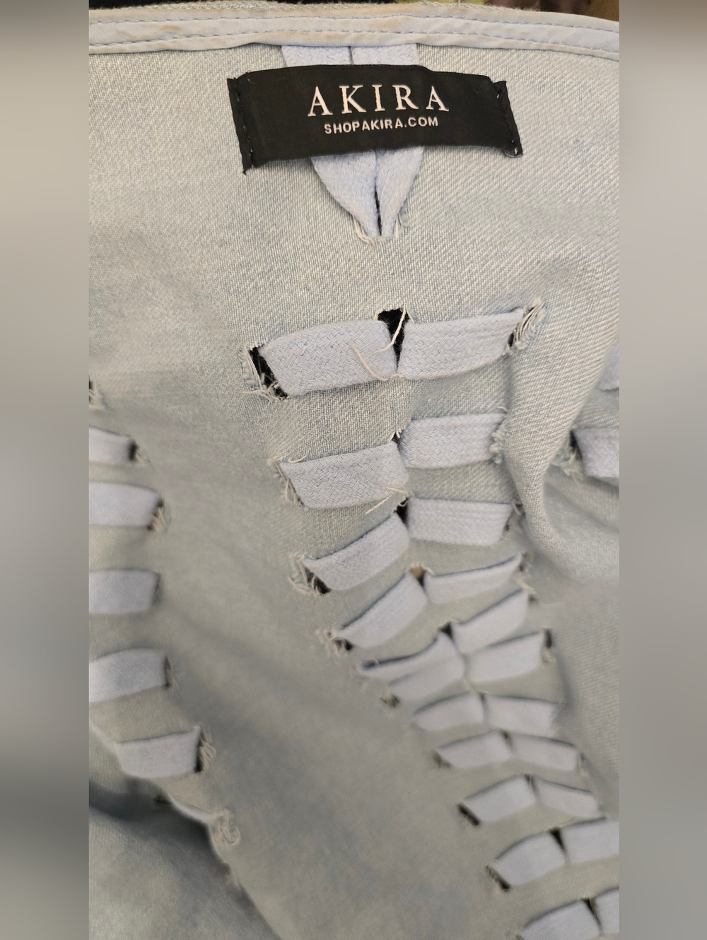 Akira Label Phantogram Denim Poncho with Laces OS Sold out online - Picture 15 of 15